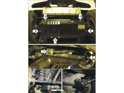 Защита переднего дифференциала Мотодор алюминий 8 мм для Land Rover Defender 110 2007-2016