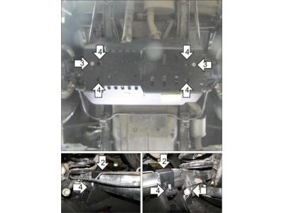 Защита заднего дифференциала Мотодор алюминий 8 мм для Land Rover Defender 110 2007-2016