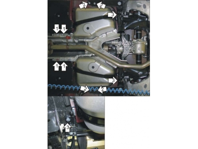 Защита бензобака Мотодор алюминий 8 мм для Land Rover Discovery Sport 2014-2021
