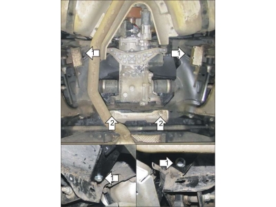 Защита заднего дифференциала Мотодор алюминий 8 мм для Land Rover Discovery Sport 2014-2021