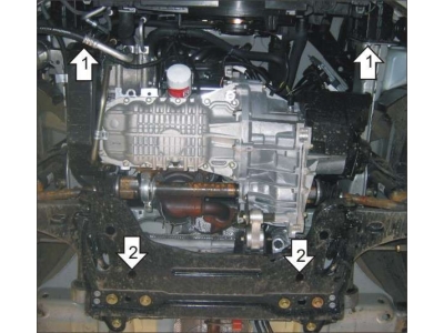 Защита картера и КПП Мотодор сталь 2 мм для Ford Fiesta/Fusion/Mazda 2 2001-2012 60703