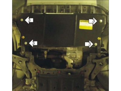 Защита картера и КПП Мотодор сталь 2 мм для Ford Kuga 2013-2021 60706