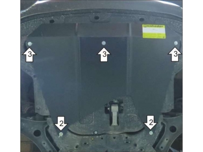 Защита картера и КПП Мотодор сталь 2 мм для Hyundai Creta 2016-2021 60911