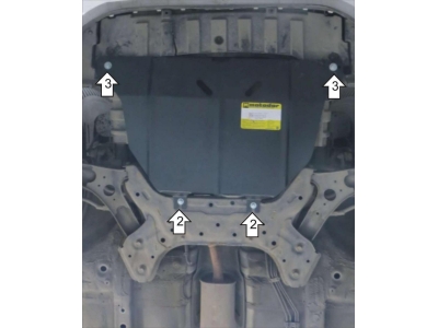 Защита картера и КПП Мотодор сталь 2 мм для Kia Picanto 2011-2017 61003