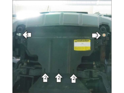 Защита радиатора Мотодор сталь 2 мм для Kia Mohave 2008-2020