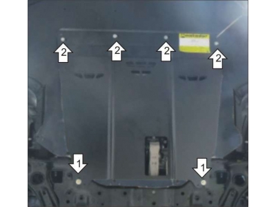 Защита картера и КПП Мотодор сталь 2 мм для Kia Optima 2016-2021