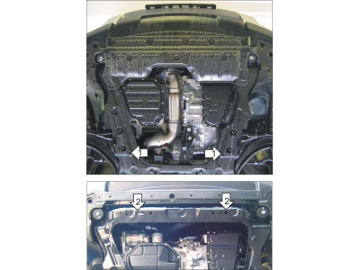 Защита картера и КПП Мотодор сталь 2 мм для Nissan X-Trail/Qashqai 2007-2021 61401