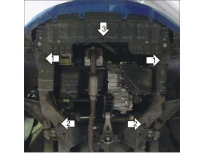 Защита картера и КПП Мотодор сталь 2 мм для Chevrolet Spark 2010-2015 63004