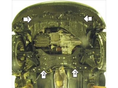 Защита картера и КПП Мотодор сталь 2 мм для Great Wall Hover M2/M4/Florid/Coolbear 2008-2015 63101