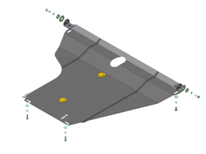 Защита картера и КПП Мотодор сталь 2 мм для BYD F3/Emgrand EC7 № 64501