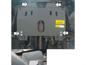 Защита картера и КПП Мотодор сталь 2 мм для Hafei Brio № 04601