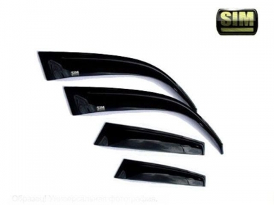 Дефлекторы окон Sim темный с серебристой полосой 4 шт для Volvo S60 № SVOLVS600032-cr