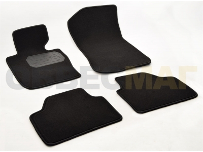 Коврики в салон Norplast текстиль чёрные с подпятником для BMW X1 № NPL-VTe-070-010a