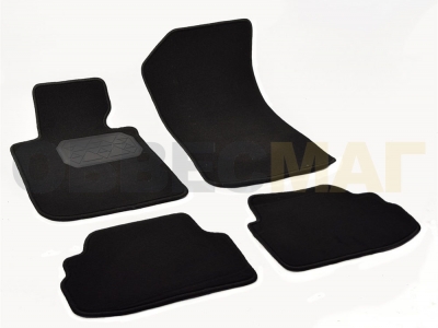 Коврики в салон Norplast текстиль чёрные с подпятником на 3 двери для BMW 1 № NPL-VTe-070-180a