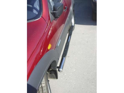 Пороги труба с накладками 76 мм ОбвесМаг для Chevrolet Niva 2002-2008