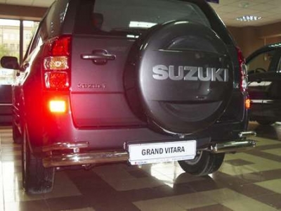 Защита задняя двойные уголки 76-42 мм 5 дверей (2,0 и 2,4) для Suzuki Grand Vitara № OM-SZGV05-37