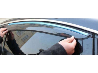 Дефлекторы окон с хромированным молдингом OEM Tuning для Volkswagen Passat B6 2006-2015 #16721