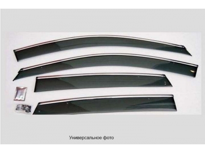 Дефлекторы окон с хромированным молдингом OEM Tuning для Honda Civic 2012-2015