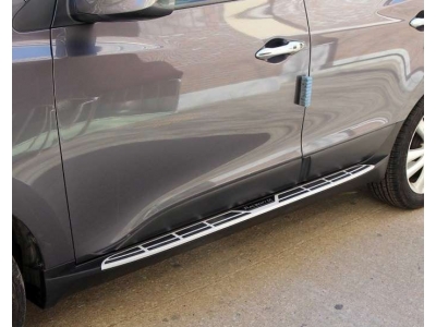 Пороги алюминиевые Mobis Style OEM Tuning для Hyundai ix35 2010-2015