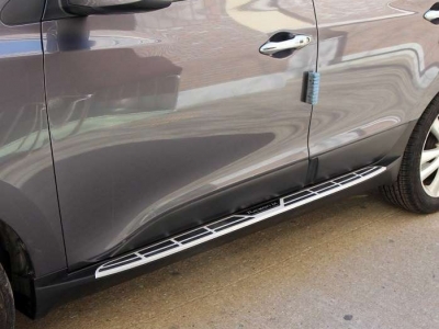 Пороги алюминиевые Mobis Style для Hyundai ix35 № CNT13-14IX35-005