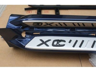 Пороги алюминиевые чёрные OEM Tuning для Volvo XC60 2014-2017