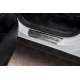 Накладки на пороги RUSSTAL шлифованные с надписью для Hyundai Santa Fe 2021-2022