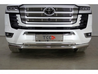 Защита переднего бампера двойная 76-42 мм для Toyota Land Cruiser 300 70TH ANNIVERSARY 2021–н.в.