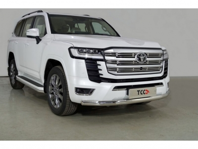 Защита переднего бампера овальная 75х42 мм для Toyota Land Cruiser 300 70TH ANNIVERSARY 2021–н.в.