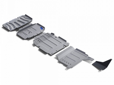 Защита радиатора, картера, КПП и РК Rival алюминий 4 мм с крепежом для Mercedes-Benz X-Class V - 3.0D № K333.3942.1