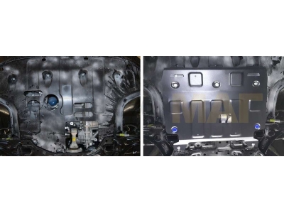 Защита картера и КПП Rival для 1,6 и 2,0 АКПП алюминий 4 мм для Hyundai Elantra/i30 2015-2018
