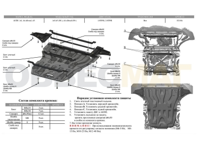 Защита картера и КПП АБС-Дизайн композит 6 мм для Audi A4/A4 Allroad/A5 2007-2016