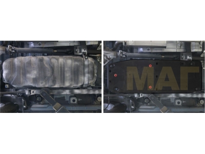 Защита топливного бака Автоброня для 2,0D/2,3/2,7D/3,2 сталь 2 мм для SsangYong Actyon Sports/Kyron/Rexton 2007-2015