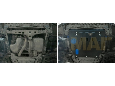 Защита картера и КПП Автоброня для 3,5 сталь 2 мм для Toyota Alphard 2008-2021