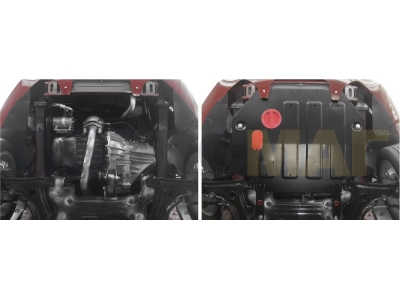 Защита картера и КПП Автоброня для 1,5 МКПП сталь 2 мм для FAW Oley 2014-2021