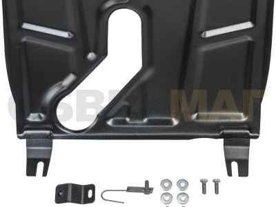 Защита картера и КПП Автоброня для 2,0/2,4/2,5 АКПП сталь 2 мм с вырезом под глушитель для Toyota RAV4 № 111.09506.1