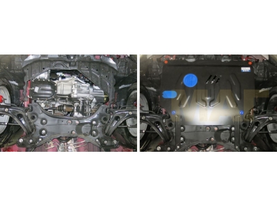 Защита картера и КПП Rival для 1,5 МКПП сталь 2 мм на передний привод для Great Wall Hover M2/M4 2013-2015