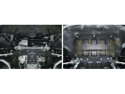 Защита картера Rival для 2,0/3,0/3,3/3,8 сталь 2 мм на 4х4 часть 1 для Hyundai Genesis 2014-2021