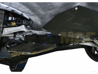 Защита картера Rival для 2,0/3,0/3,3/3,8 сталь 2 мм на 4х4 часть 2 для Hyundai Genesis 2014-2021