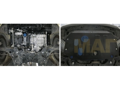 Защита картера и КПП Rival для 1,6/1,6D/1,6T/2,0 АКПП сталь 2 мм для Kia Soul 2014-2021