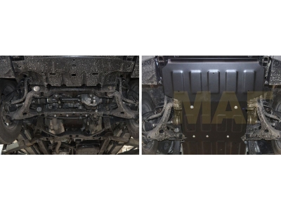 Защита радиатора и картера Rival сталь 2 мм из 2-х частей для Kia Mohave 2016-2020