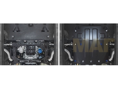 Защита картера Rival для 2,0T и 3,3T cталь 2 мм на 4х4 для Hyundai Genesis/Kia Stinger 2018-2021