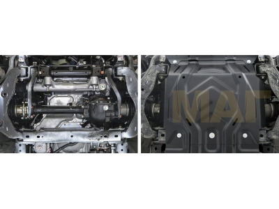 Защита картера Rival для 2,4D и 3,0 cталь 2 мм для Mitsubishi L200/Pajero Sport/Fiat Fullback 2015-2020