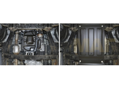 Защита КПП Rival для 2,0 и 2,8D сталь 2 мм на 4х4 для Foton Sauvana/Tunland 2015-2021