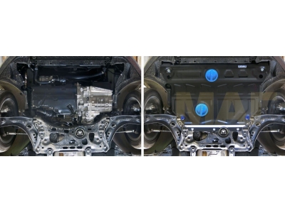 Защита картера и КПП Rival увеличенная для 1,4/1,6/1,8/2,0 сталь 2 мм для Skoda Octavia A7 2013-2020