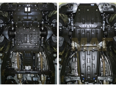 Защита картера Rival для 4,5D/4,6/4,7/5,7 сталь 2 мм часть 1 для Toyota Land Cruiser 200/Lexus LX 2007-2021