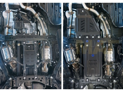 Защита КПП Rival для 4,5D/4,6/4,7/5,7 сталь 2 мм для Toyota Land Cruiser 200/Lexus LX 2007-2021