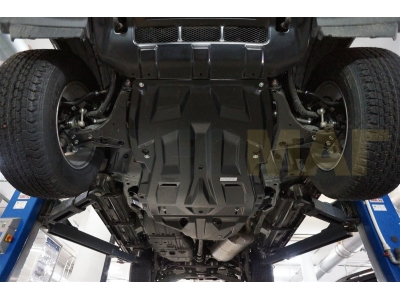Защита картера, КПП и РК АБС-Дизайн 2 части композит 8 мм для Mitsubishi Pajero 4  V-3,0; 3.8;3,2TD (2006-н.в.) 