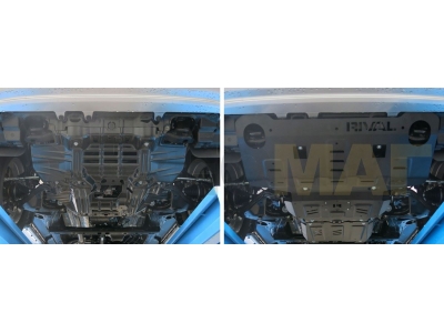 Защита радиатора и картера Rival для 2,4D и 2,8D сталь 3 мм на 4х4 для Toyota Hilux 2015-2021