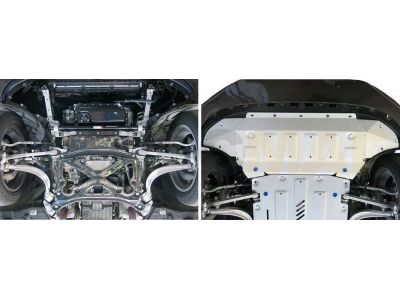 Защита картера и радиатора Rival для 3,0 и 3,0D алюминий 4 мм для Audi Q7 2015-2021