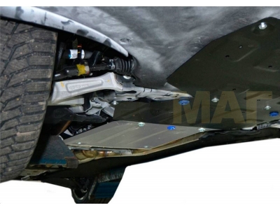 Защита КПП Rival для 2,0/3,0/3,3/3,8 алюминий 4 мм для Hyundai Genesis 2014-2021
